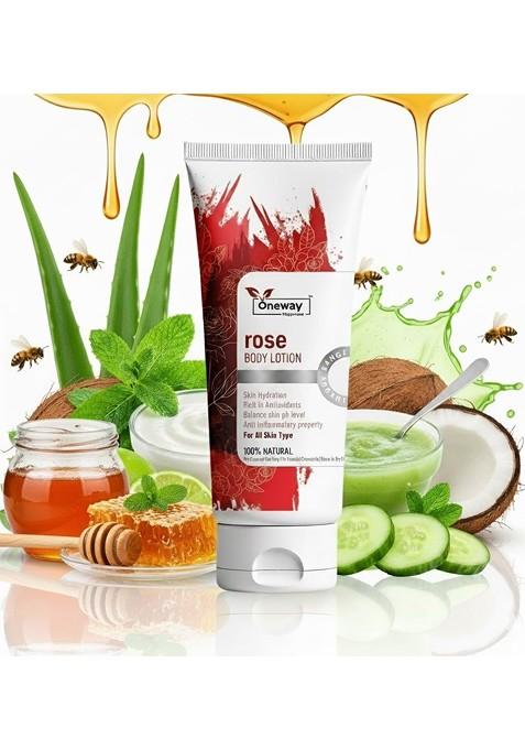 Oneway Happiness Rose Lightening Hydrating Body Lotion With Aloe Vera 100 Ml