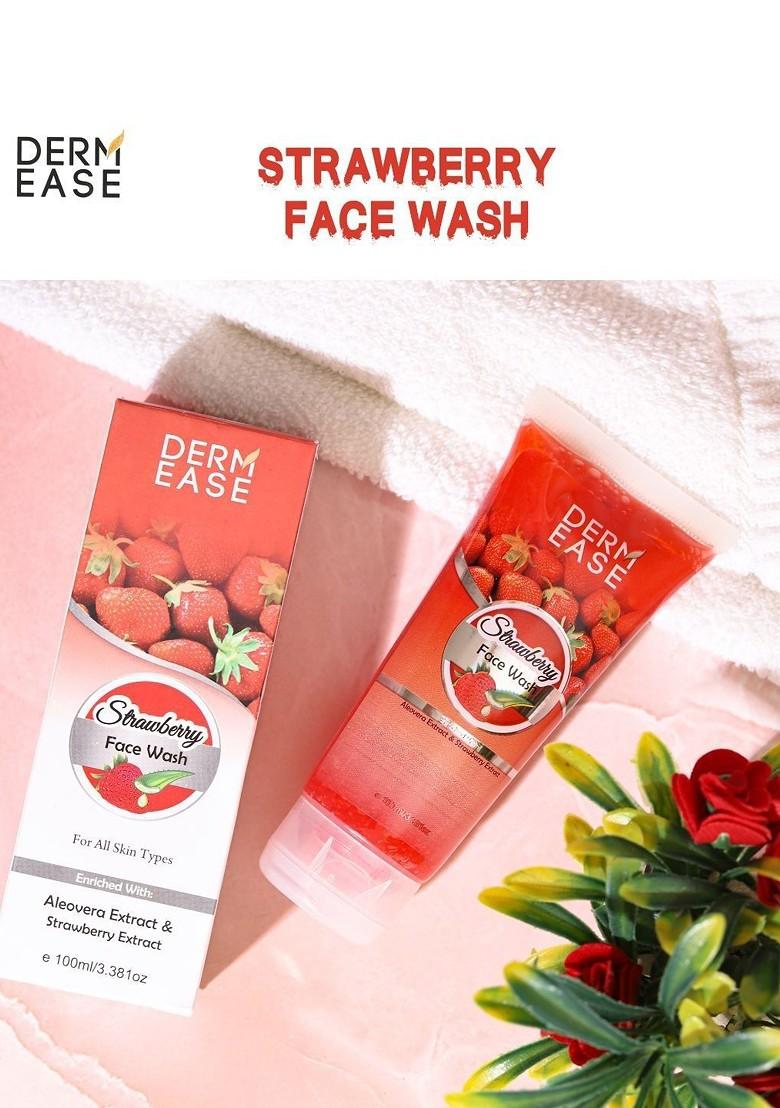 Dermease Strawberry Face Wash For Moisturization With Aloevera Extract 100 Ml