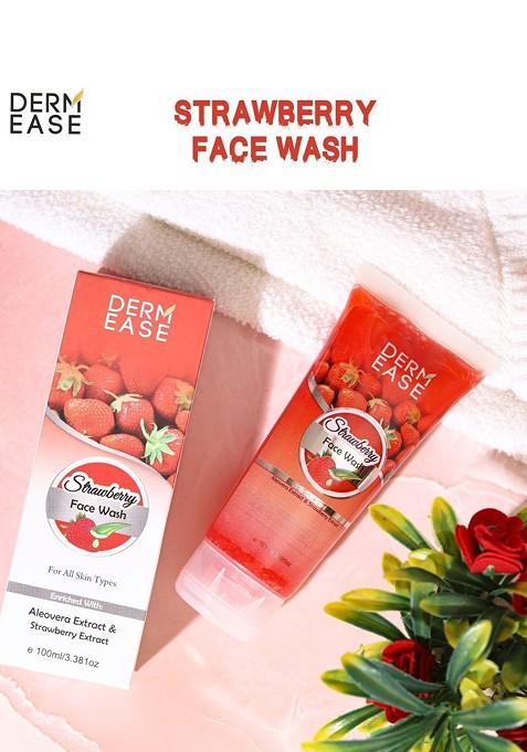 Dermease Strawberry Face Wash For Moisturization With Aloevera Extract 100 Ml