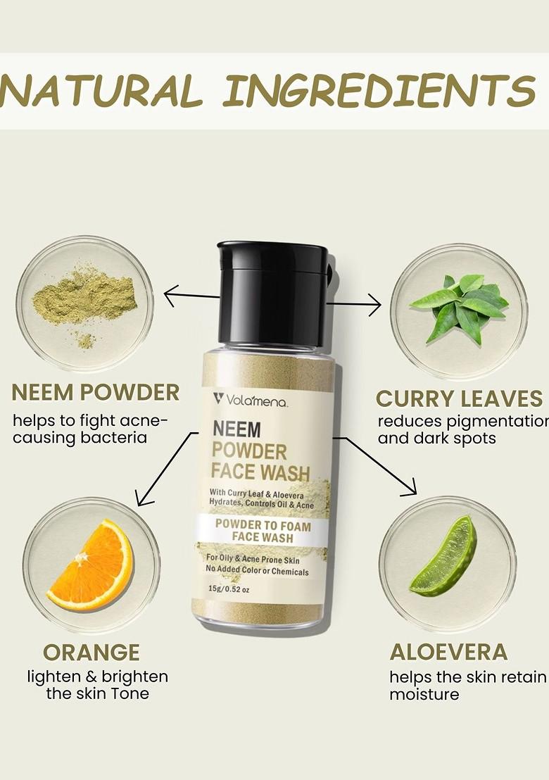 Volamena Neem Powder Face Wash With Aloe Vera 15 G