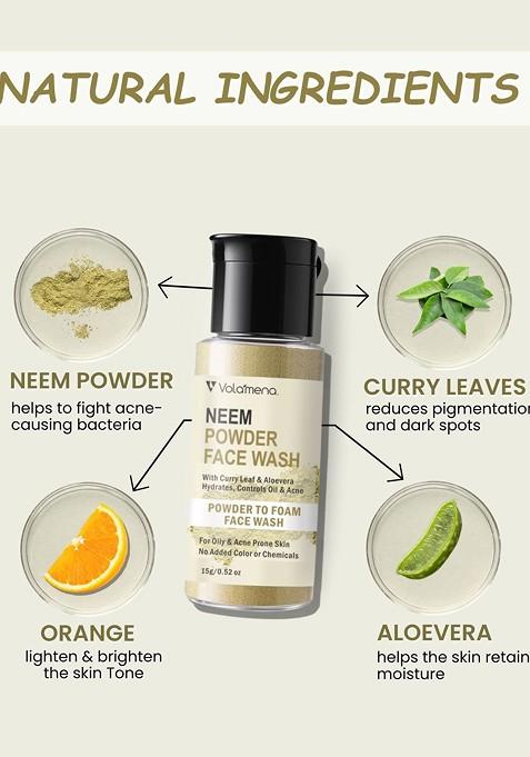 Volamena Neem Powder Face Wash With Aloe Vera 15 G