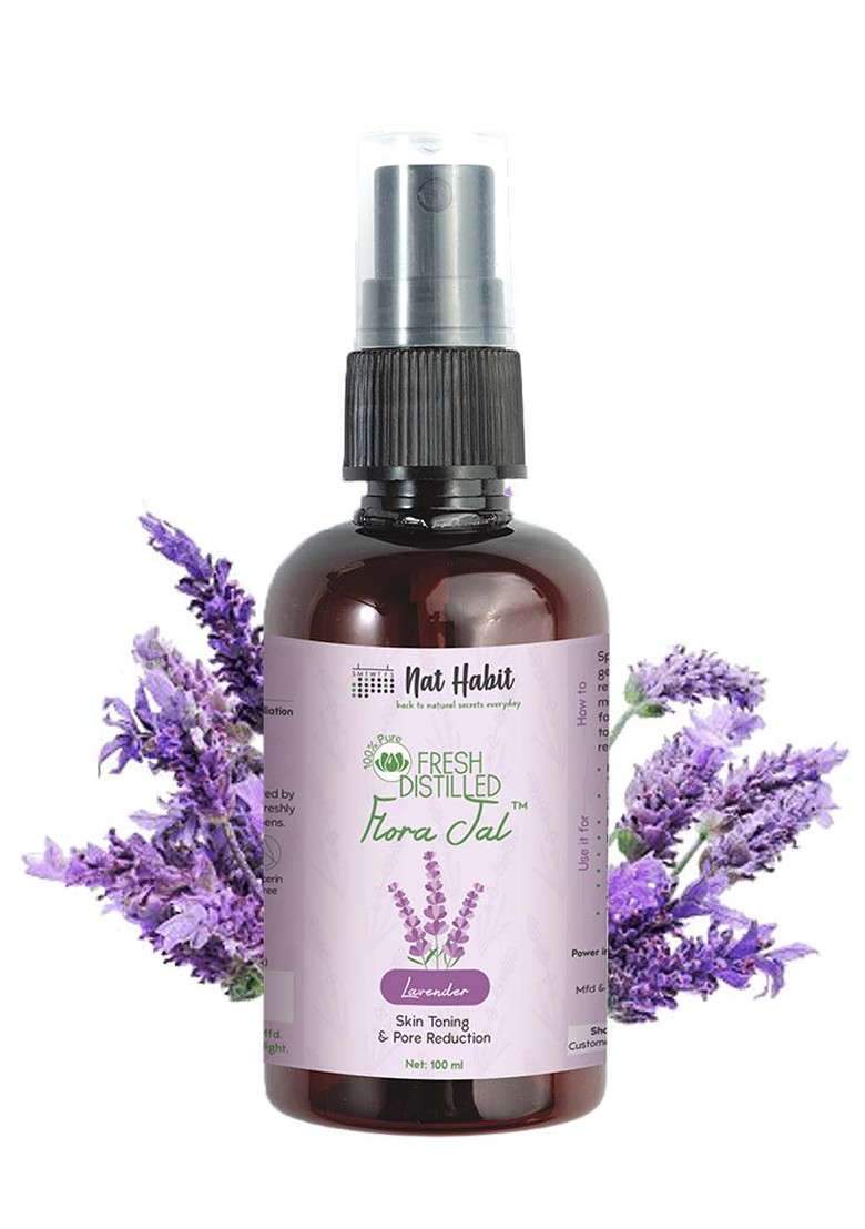 Nat Habit 100 Pure Fresh Distilled Lavender Flora Jal Toner For Skin Toning 100Ml - Indya