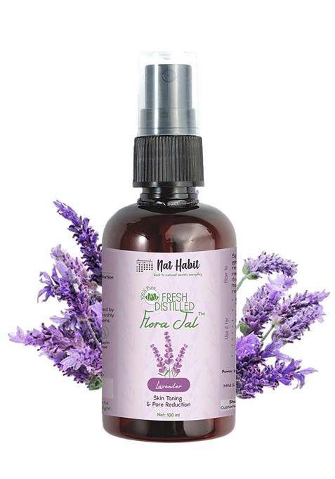 Nat Habit 100 Pure Fresh Distilled Lavender Flora Jal Toner For Skin Toning 100Ml