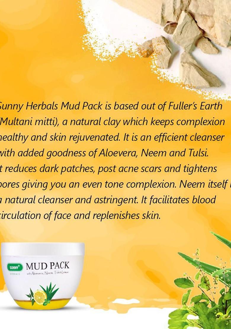 Sunny Herbals Mud Pack With Aloevera Neem Tulsi 150 G