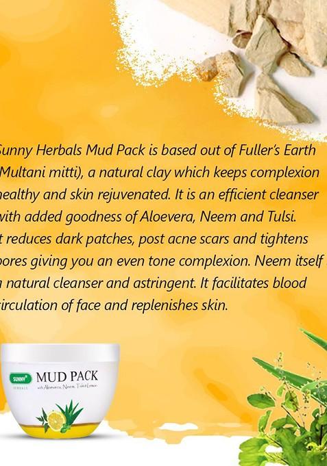 Sunny Herbals Mud Pack With Aloevera Neem Tulsi 150 G