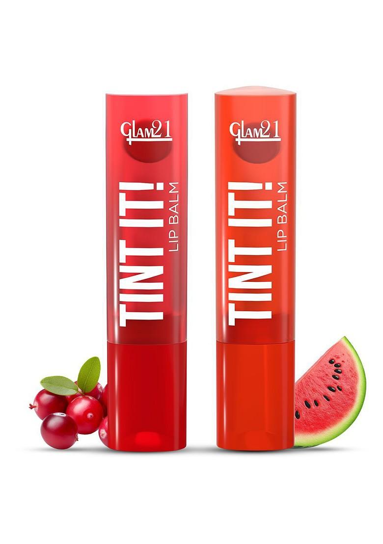 Glam21 Set Of 2 Lip Tint It Balm With Vitamin E 3 5 G Each Cranberry 02 Watermelon 06