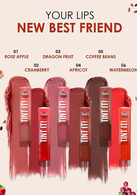 Glam21 Set Of 2 Lip Tint It Balm With Vitamin E 3 5 G Each Cranberry 02 Watermelon 06
