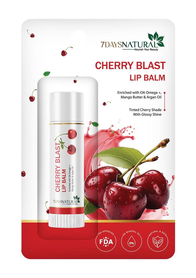 7Daysnatural Cherry Blast Lip Balm For Nourishing With Argan Oil 5 G