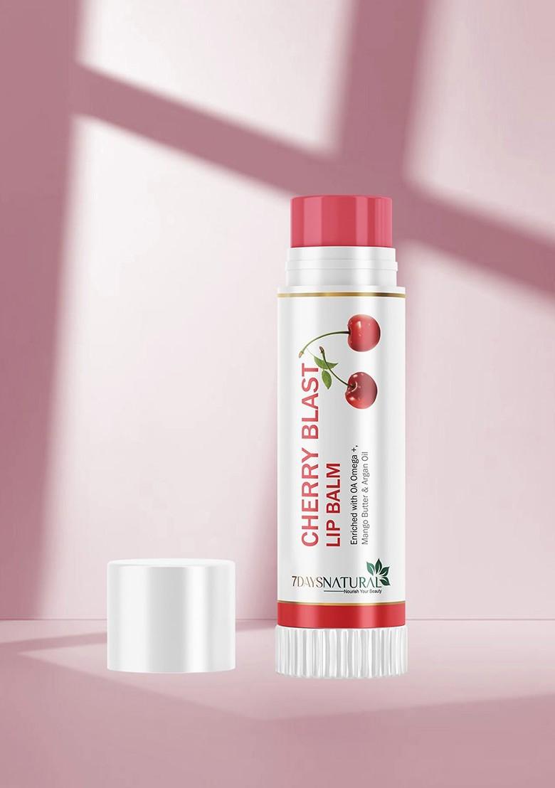 7Daysnatural Cherry Blast Lip Balm For Nourishing With Argan Oil 5 G