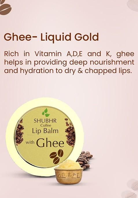 Blue Nectar Shubhr Coffee Lip Balm With Ghee For Dryness Lips Brightening 15 G