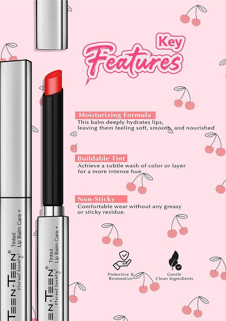 Teen Cosmetics Tinted Lip Balm For Smooth Soft Lips Enhanced Color 02 Pink Pop