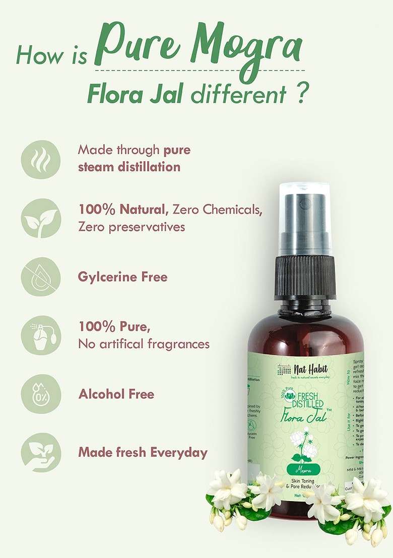 Nat Habit Set Of 2 Pure Mogra Flora Toner 100Ml Each - Indya