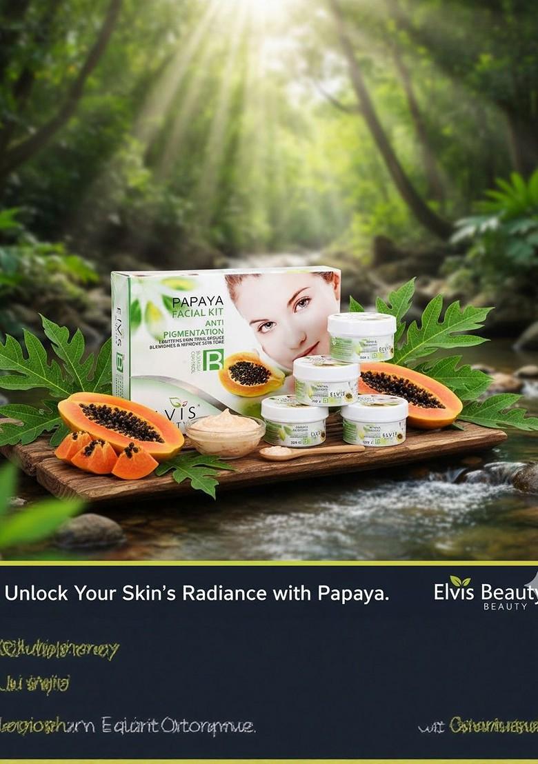 Elvis Beauty 5 Steps Papaya Facial Kit For Anti Pigmentation 420 G