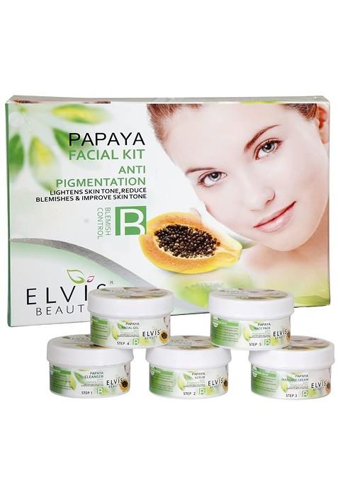 Elvis Beauty 5 Steps Papaya Facial Kit For Anti Pigmentation 420 G