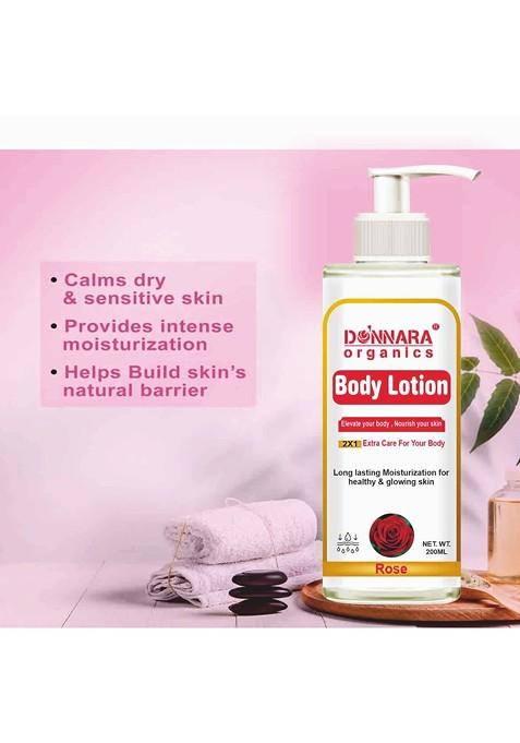 Donnara Organics Rose Body Lotion For Healthy Glowing 200 Ml