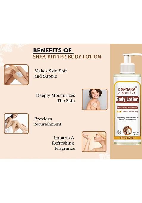 Donnara Organics Shea Butter Body Lotion For Deep Moisturizing 200 Ml