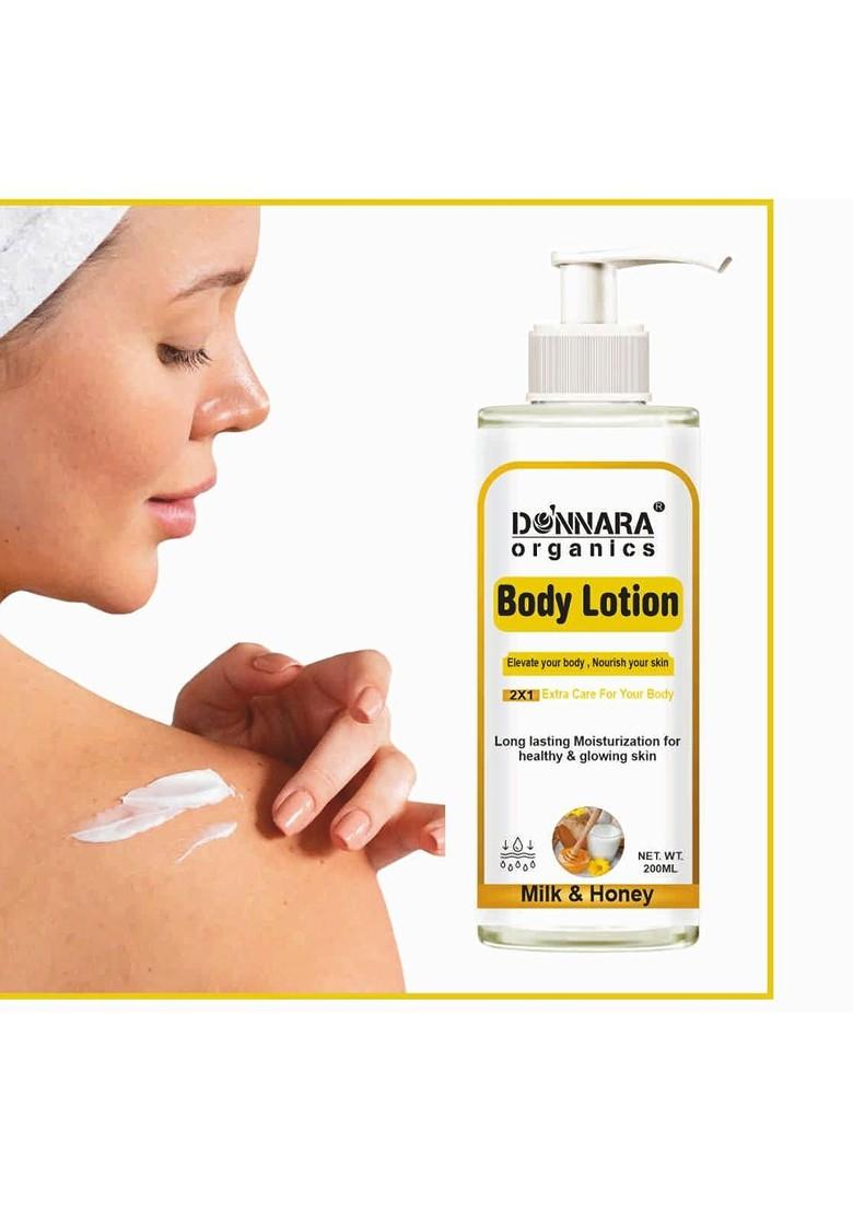 Donnara Organics Milk Honey Body Lotion For Healthy Glowing Skin 200 Ml