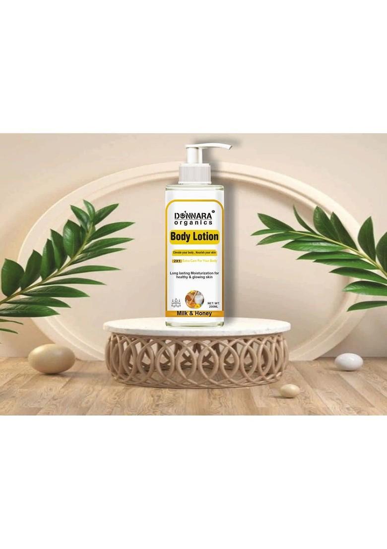 Donnara Organics Milk Honey Body Lotion For Healthy Glowing Skin 200 Ml