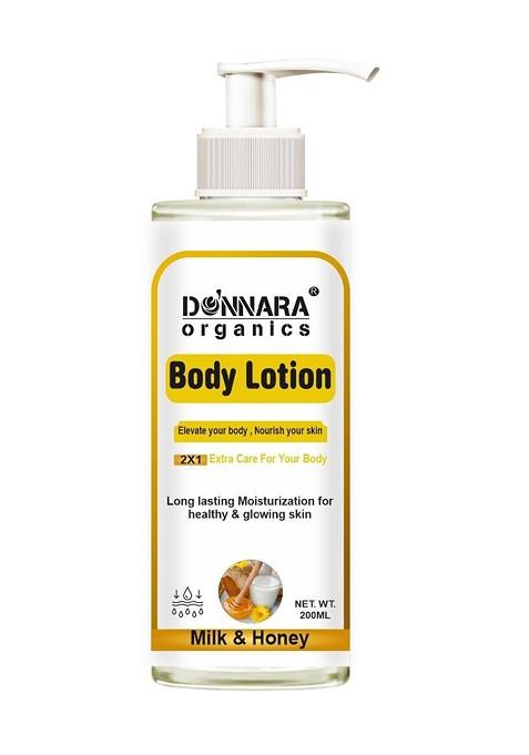 Donnara Organics Milk Honey Body Lotion For Healthy Glowing Skin 200 Ml