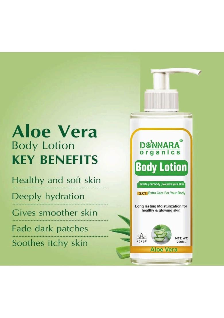 Donnara Organics Aloe Vera Body Lotion For Healthy Glowing Skin 200 Ml