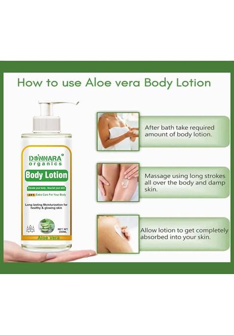 Donnara Organics Aloe Vera Body Lotion For Healthy Glowing Skin 200 Ml