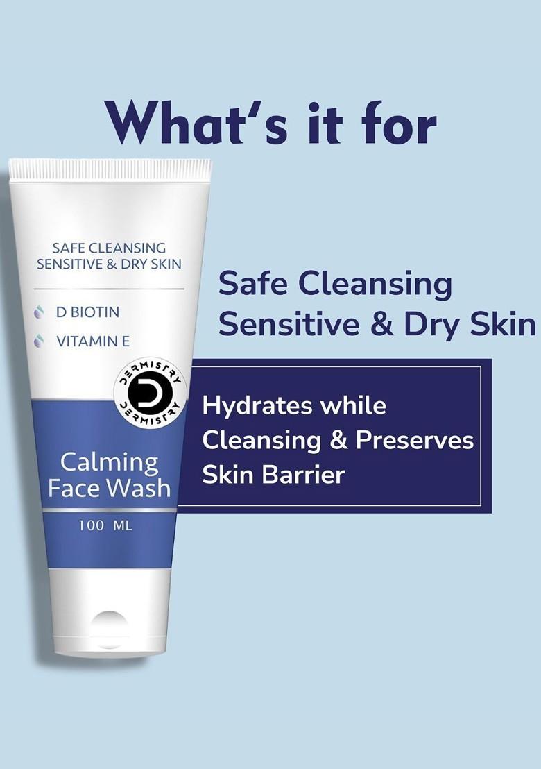 Dermistry D Biotin Vitamin E Sensitive Dry Skin Cleansing Face Wash 100 Ml