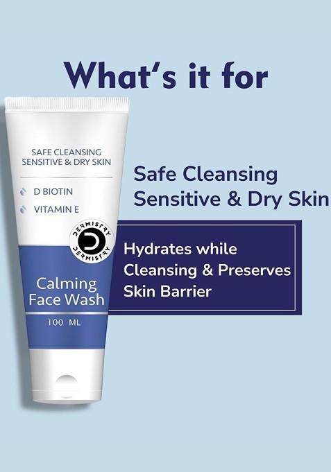 Dermistry D Biotin Vitamin E Sensitive Dry Skin Cleansing Face Wash 100 Ml