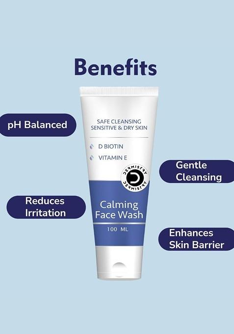 Dermistry D Biotin Vitamin E Sensitive Dry Skin Cleansing Face Wash 100 Ml