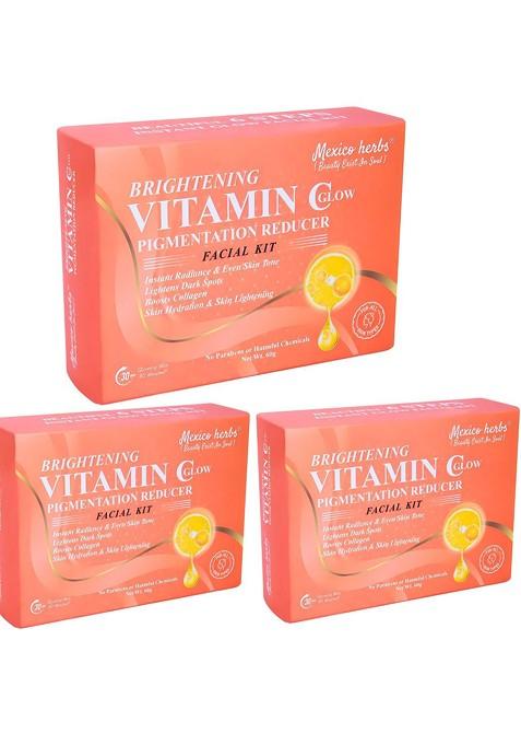Mexico Herbs Set Of 3 Vitamin C Facial Kit For Skin Nourishment 60 G Each