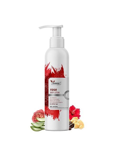 Oneway Happiness Rose Body Lotion With Aloe Vera Vitamin E 200 Ml