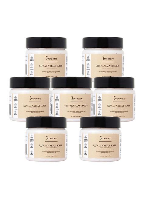 Jeevacare Set Of 7 Ujjwal Walnut Scrub With Aloe Vera 100 G Each