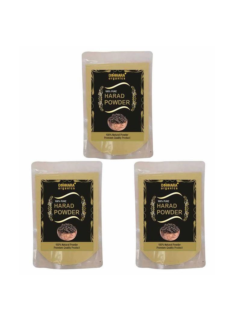 Donnara Organics Set Of 3 Harad Powder Face Pack For Oil Control 100 G Each