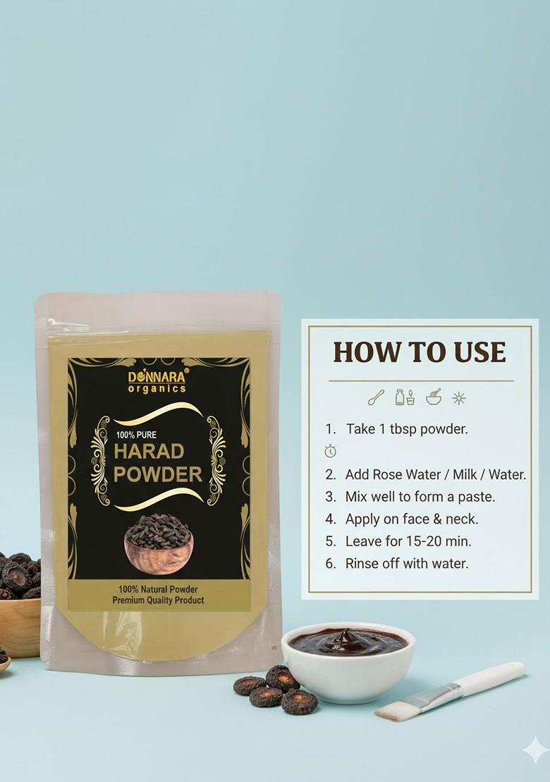 Donnara Organics Set Of 3 Harad Powder Face Pack For Oil Control 100 G Each