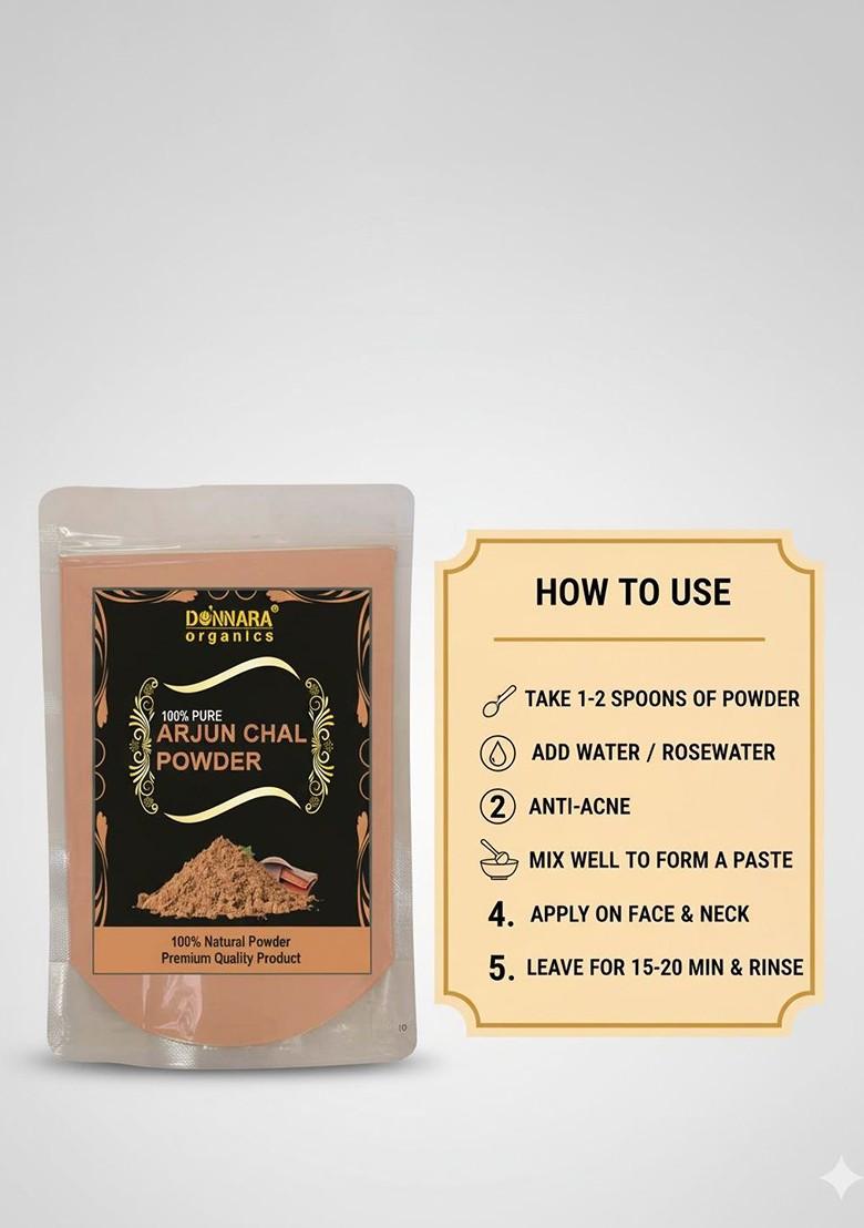 Donnara Organics Set Of 3 Arjun Chaal Powder Face Pack For Skin Brightening 100 G Each