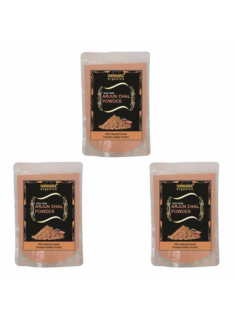 Donnara Organics Set Of 3 Arjun Chaal Powder Face Pack For Skin Brightening 100 G Each