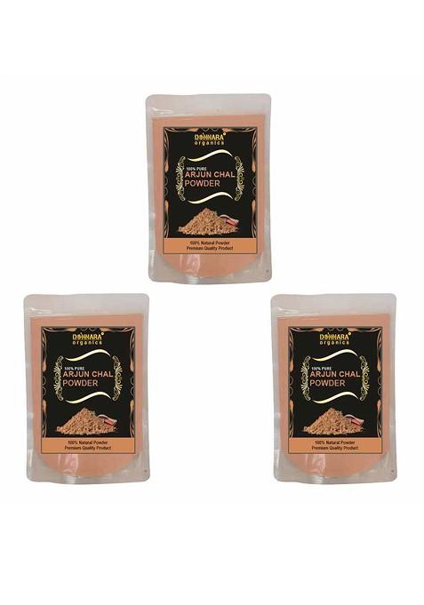 Donnara Organics Set Of 3 Arjun Chaal Powder Face Pack For Skin Brightening 100 G Each