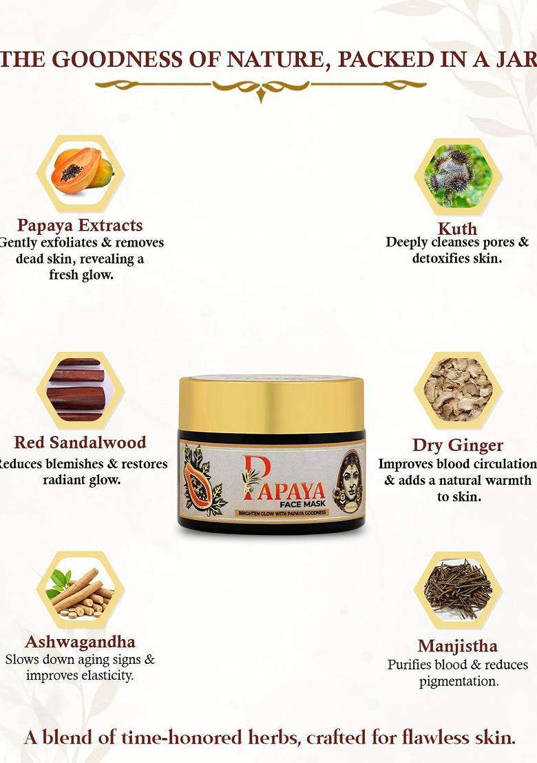 Vedpuran Papaya Face Mask For Glowing Hydrated Skin 50 G