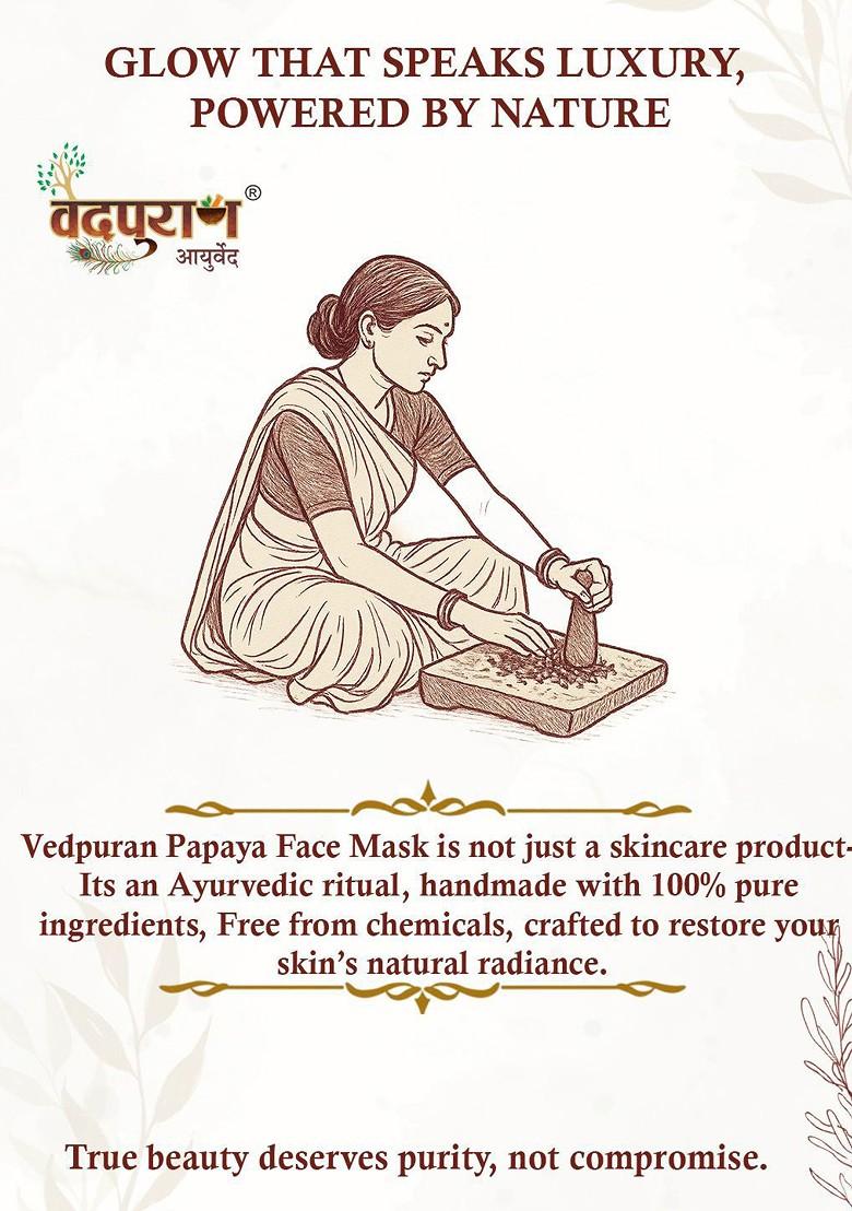 Vedpuran Papaya Face Mask For Glowing Hydrated Skin 50 G