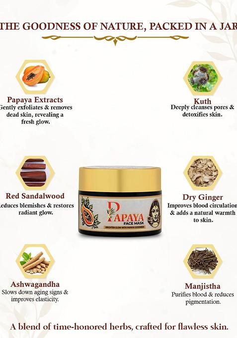Vedpuran Papaya Face Mask For Glowing Hydrated Skin 50 G
