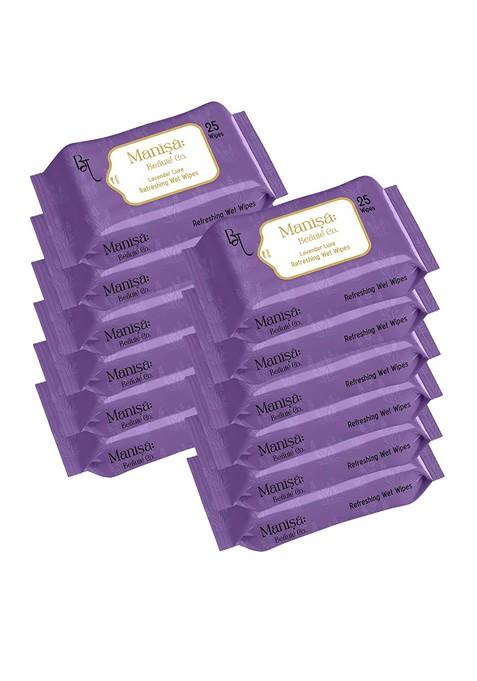 Manisa Beaute Co Set Of 12 Lavender Luxe Refreshing Wet Wipes 25 Each