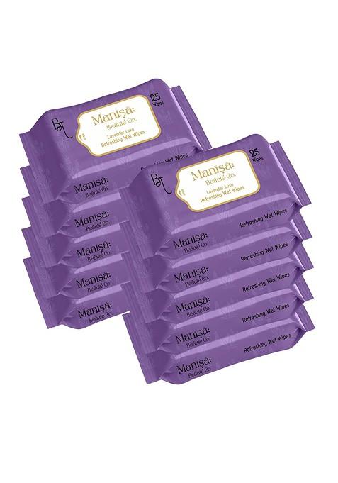 Manisa Beaute Co Set Of 10 Lavender Luxe Refreshing Wet Wipes 25 Each