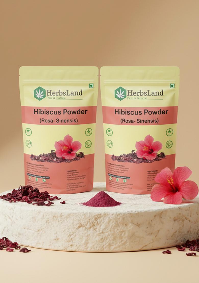 Herbsland Set Of 2 Hibiscus Powder For Hair Skin 100 G Each