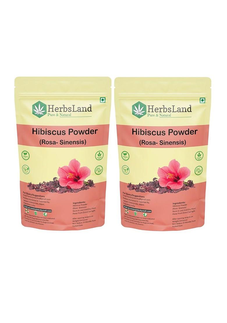 Herbsland Set Of 2 Hibiscus Powder For Hair Skin 100 G Each