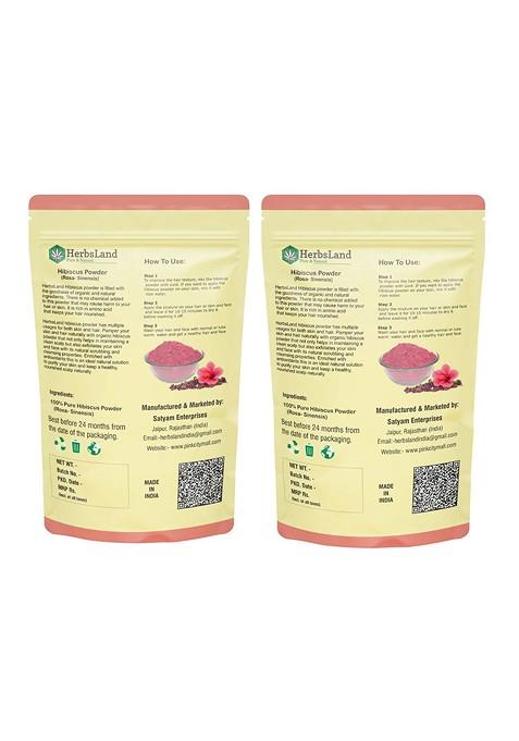 Herbsland Set Of 2 Hibiscus Powder For Hair Skin 100 G Each