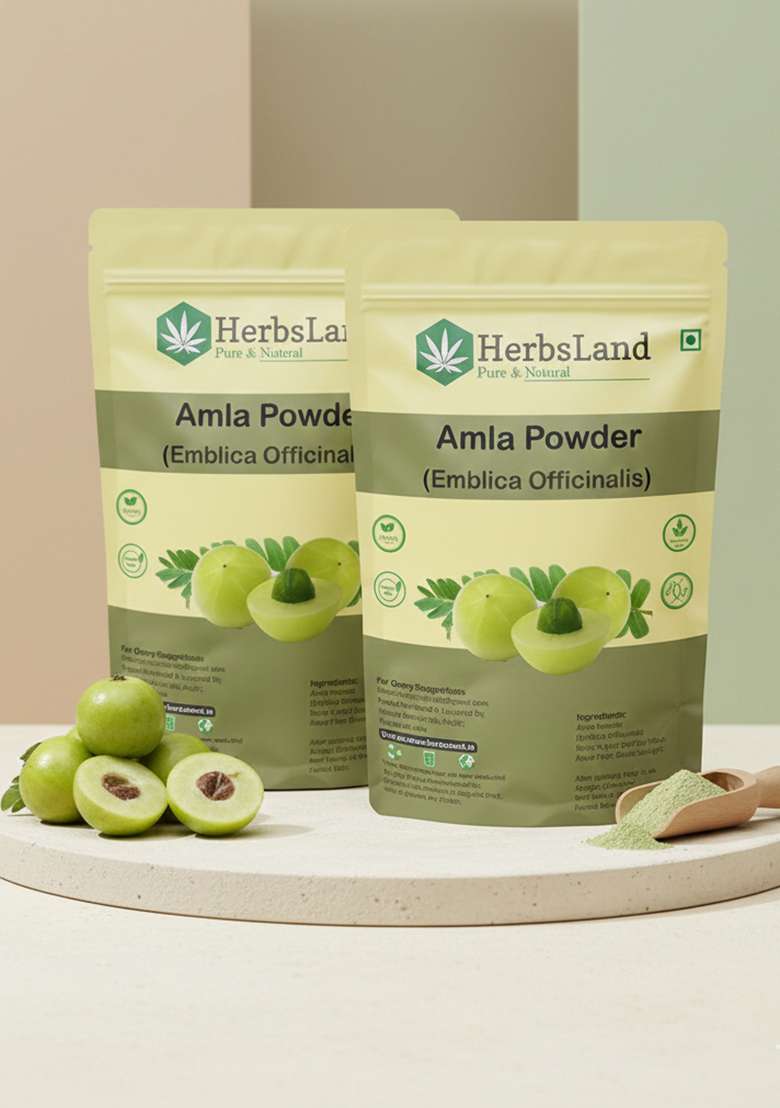 Herbsland Set Of 2 Amla Powder For Hair Skin 200 G Each - Indya