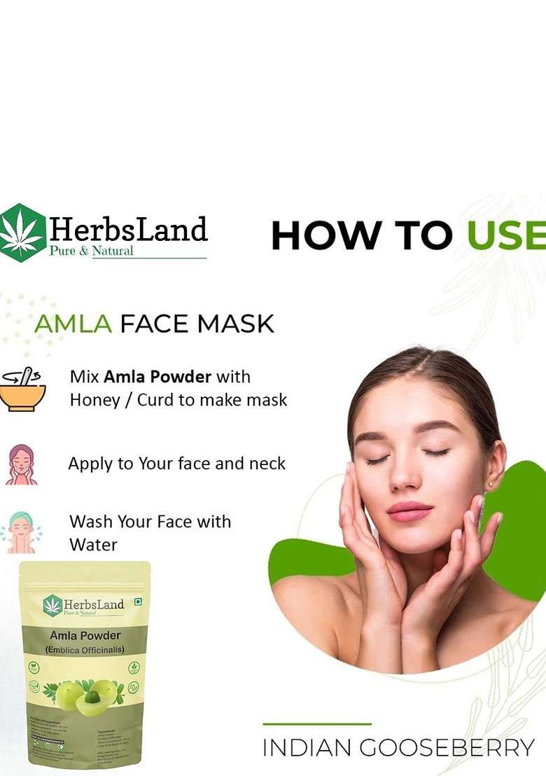 Herbsland Set Of 2 Amla Powder For Hair Skin 200 G Each - Indya