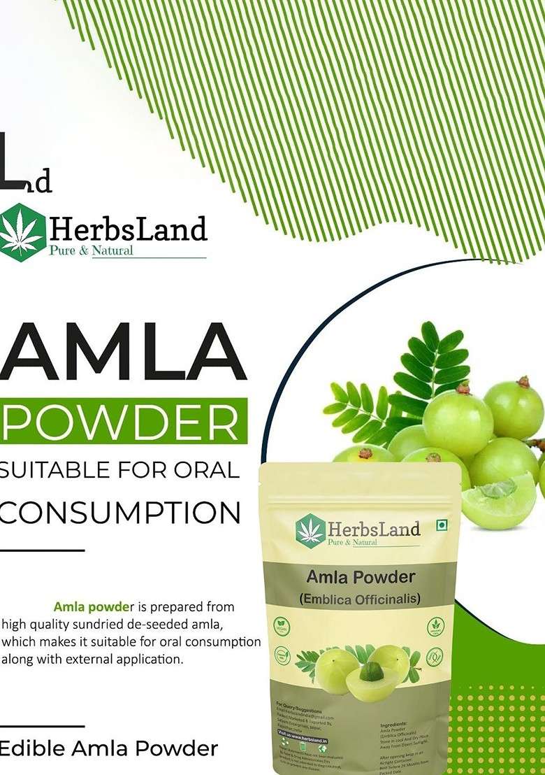 Herbsland Set Of 2 Amla Powder For Hair Skin 200 G Each - Indya