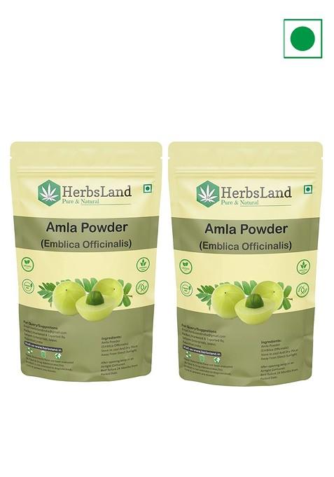 Herbsland Set Of 2 Amla Powder For Hair Skin 200 G Each