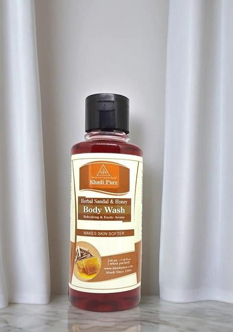 Khadi Pure Set Of 4 Herbal Sandalwood Honey Body Wash 210 Ml Each