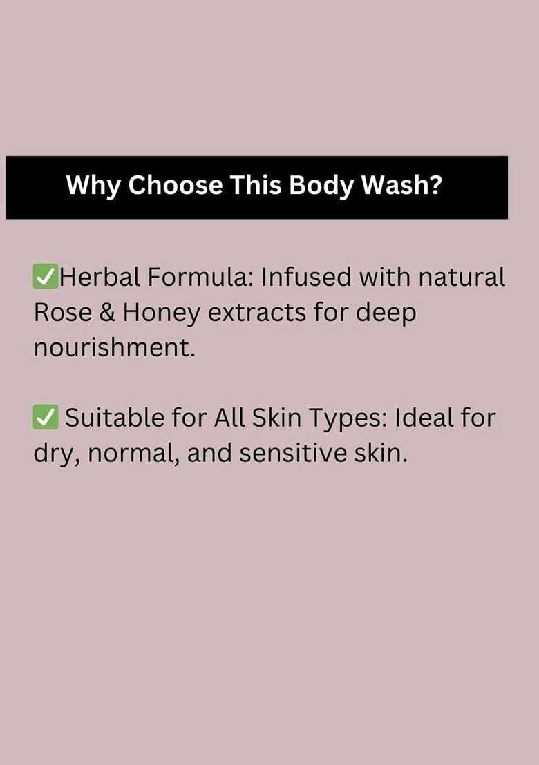 Khadi Pure Set Of 2 Herbal Rose Honey Body Wash 210 Ml Each - Indya
